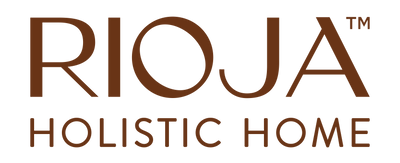 Rioja Holistic Home logo in brown on a white background