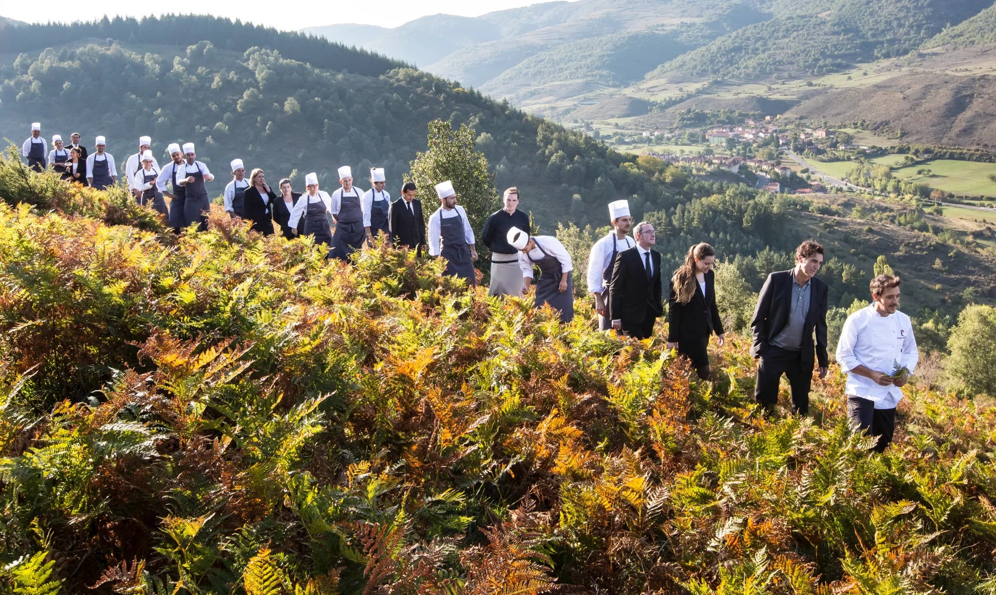 People walking along a path in Rioja Spain vineyard